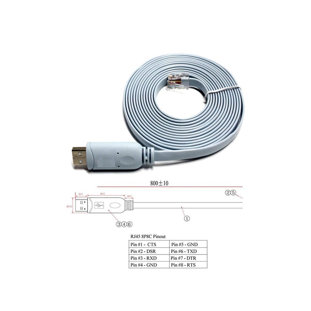 6 Ft Cisco Compatible Console Cable Ftdi Usb To Rj45 Cable Windows Vista Macbook Shopee Malaysia