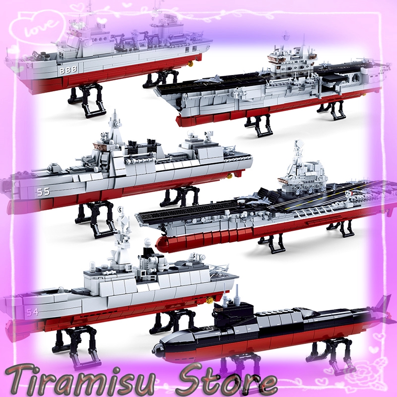 military submarine sets ship boat Aircrafted Carrier warship model Building kits Blocks bricks Child kid toys Compatible with Lego