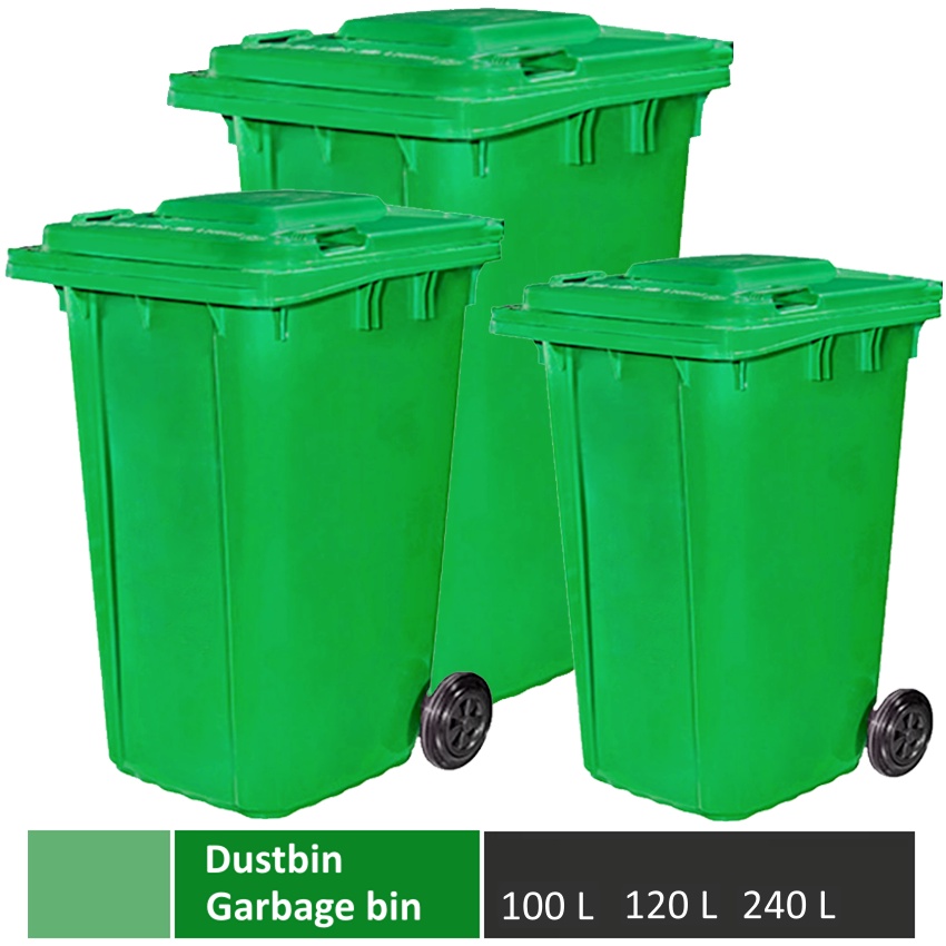 100L 120L 240L Dustbin Rubbish Garbage Dust Bin Outdoor Waste Trash Can