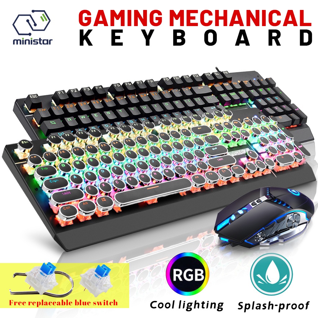【24H Ship】Mechanical Gaming Keyboard 940 Keyboard Waterproof Metal Colorful Backlight Wired USB Luminous