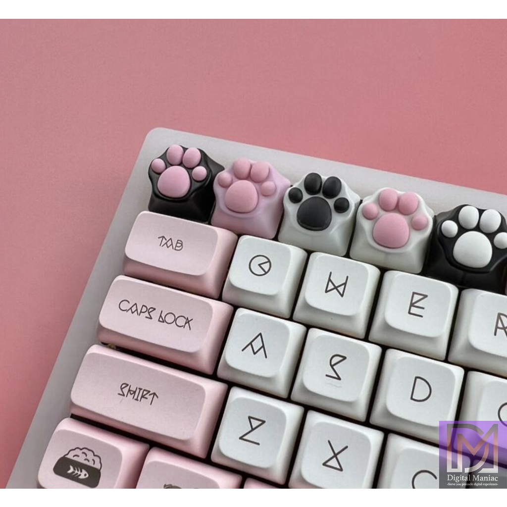 [LOCAL STOCK] Kitty Paw Keycap Pink Orange Cat Metal Silicone Artisan