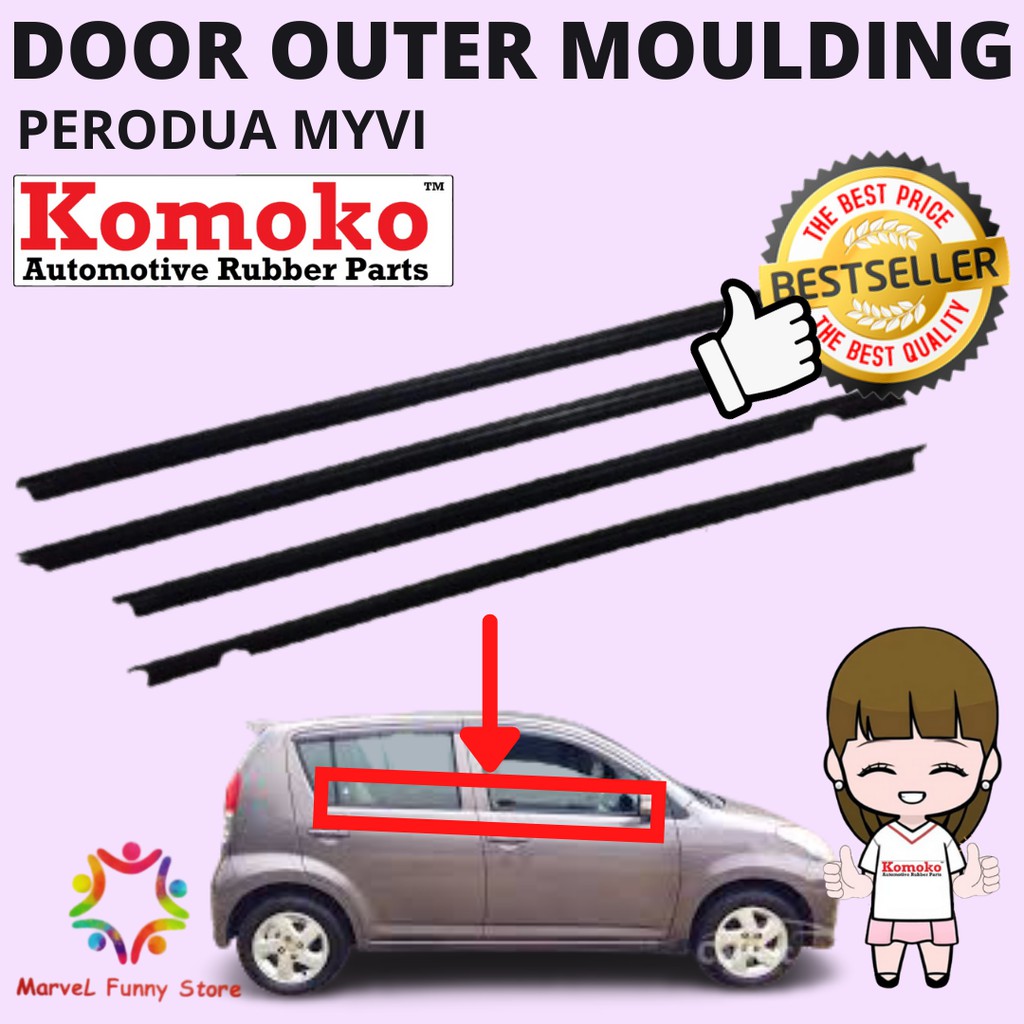 PERODUA MYVI MOULDING DOOR GLASS OUTER / GETAH LUAR CERMIN ...