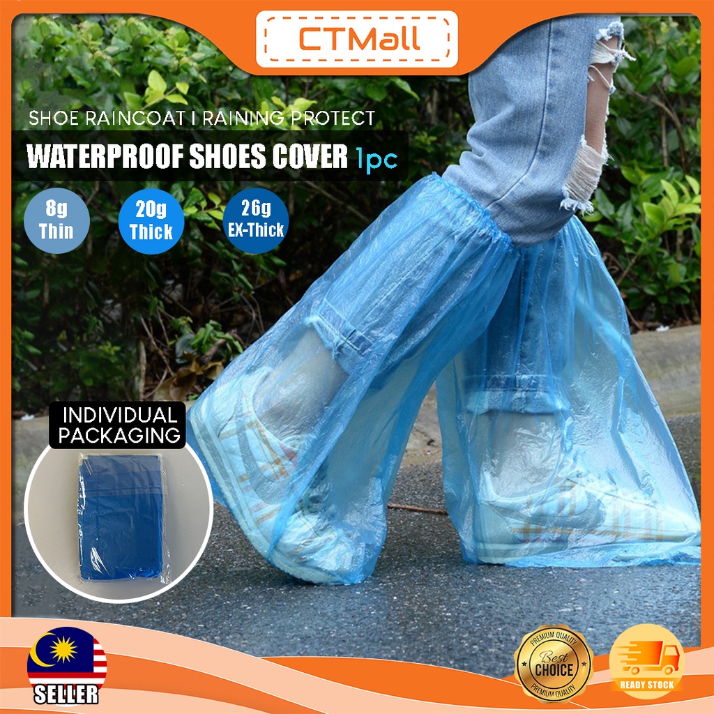 CTMALL Waterproof Shoe Cover Disposable Rainproof Foot Overshoes Shoe Raincoat Plastic Outdoor Camping Hiking