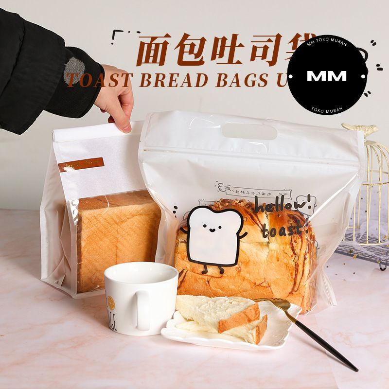 Premium Thick Plastic Bread Bag with zipper ziplock Plastic Toast Bread