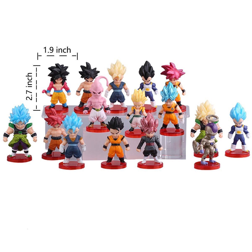 16 Piece Action Figure Set Cake Topper Party Favor Supplies Dragon Ball Z Collectible Model 