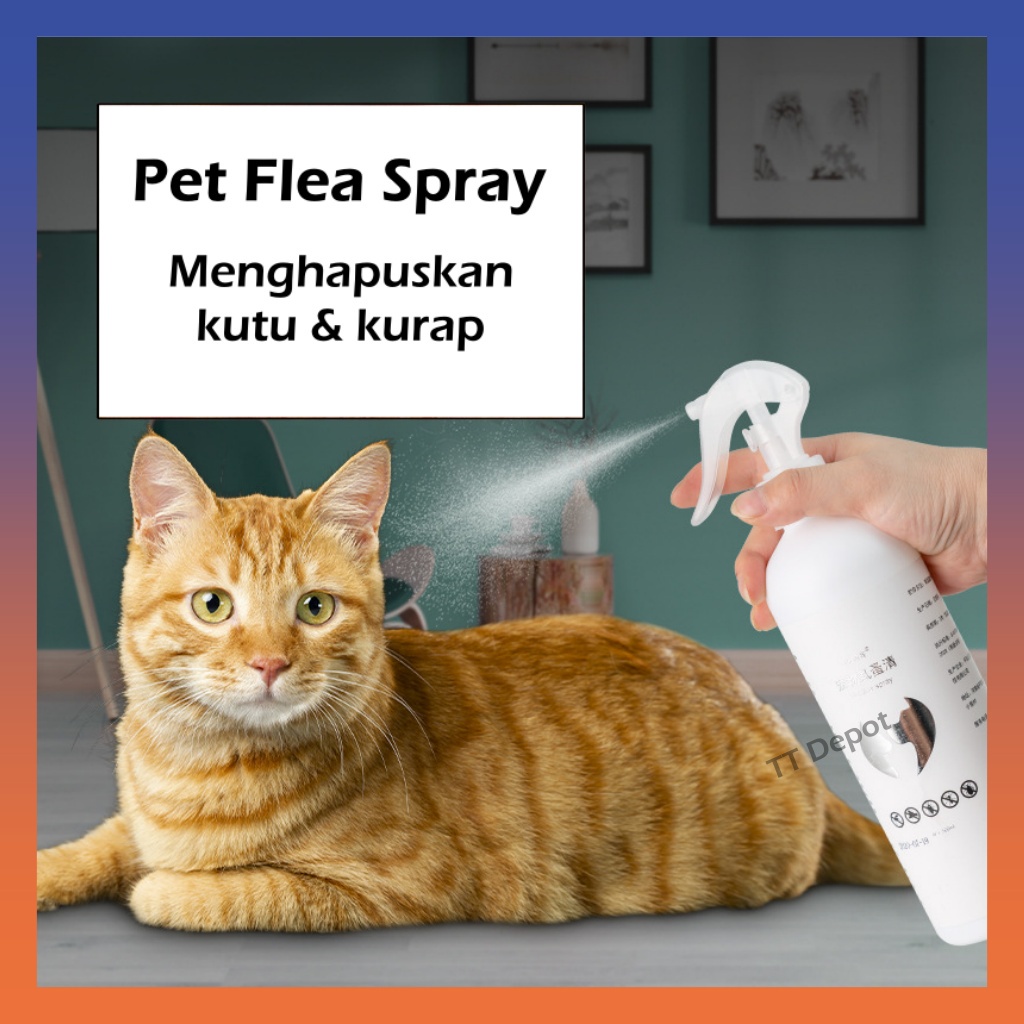 Multipurpose Pets deodorant Anti Flea Spray Kucing Cat Dog Kurap Gatal