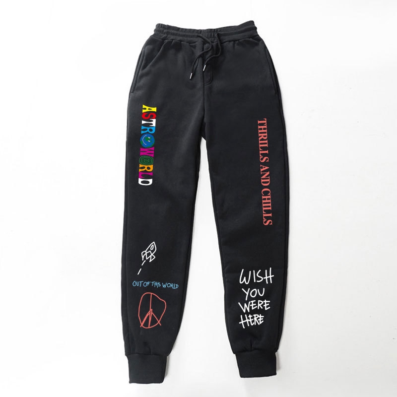 Quality Fleece trousers TRAVIS SCOTT ASTROWORLD Letter Printed Women ...