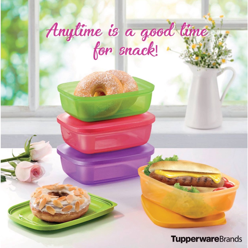 8 Colour: Tupperware Small Rectangular Saver 500ml Lunch Box for Kid