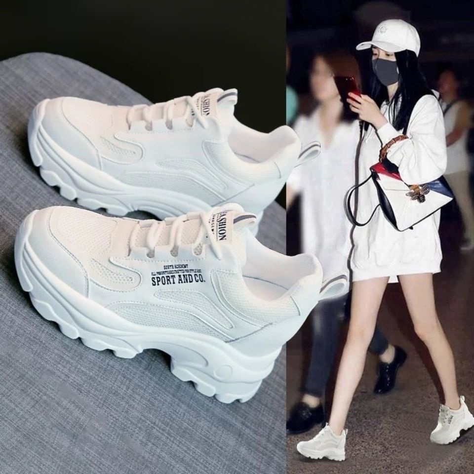 In the spring of 2022, high rise women's shoes, double mesh sports shoes, versatile small white shoe2022春季内增高女鞋双网面运动鞋百搭小白鞋休闲厚底老爹鞋潮guxiguxi.my 9.27
