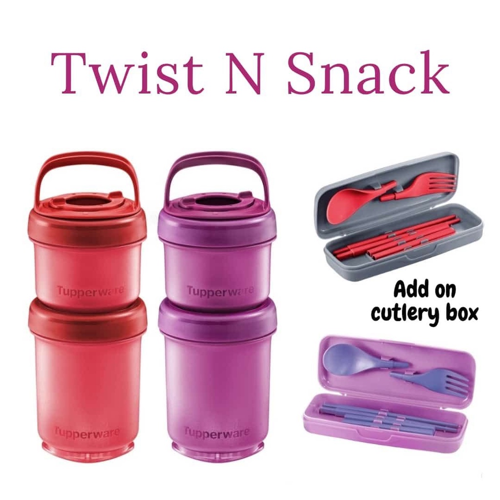 Tupperware Twist N Snack 200ml + 350ml Food container (pack your food