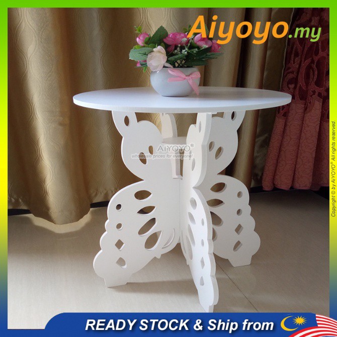 Wooden Butterfly End Side Table Coffee Tea Small Table Bedside Table Living Room Bedroom Balcony
