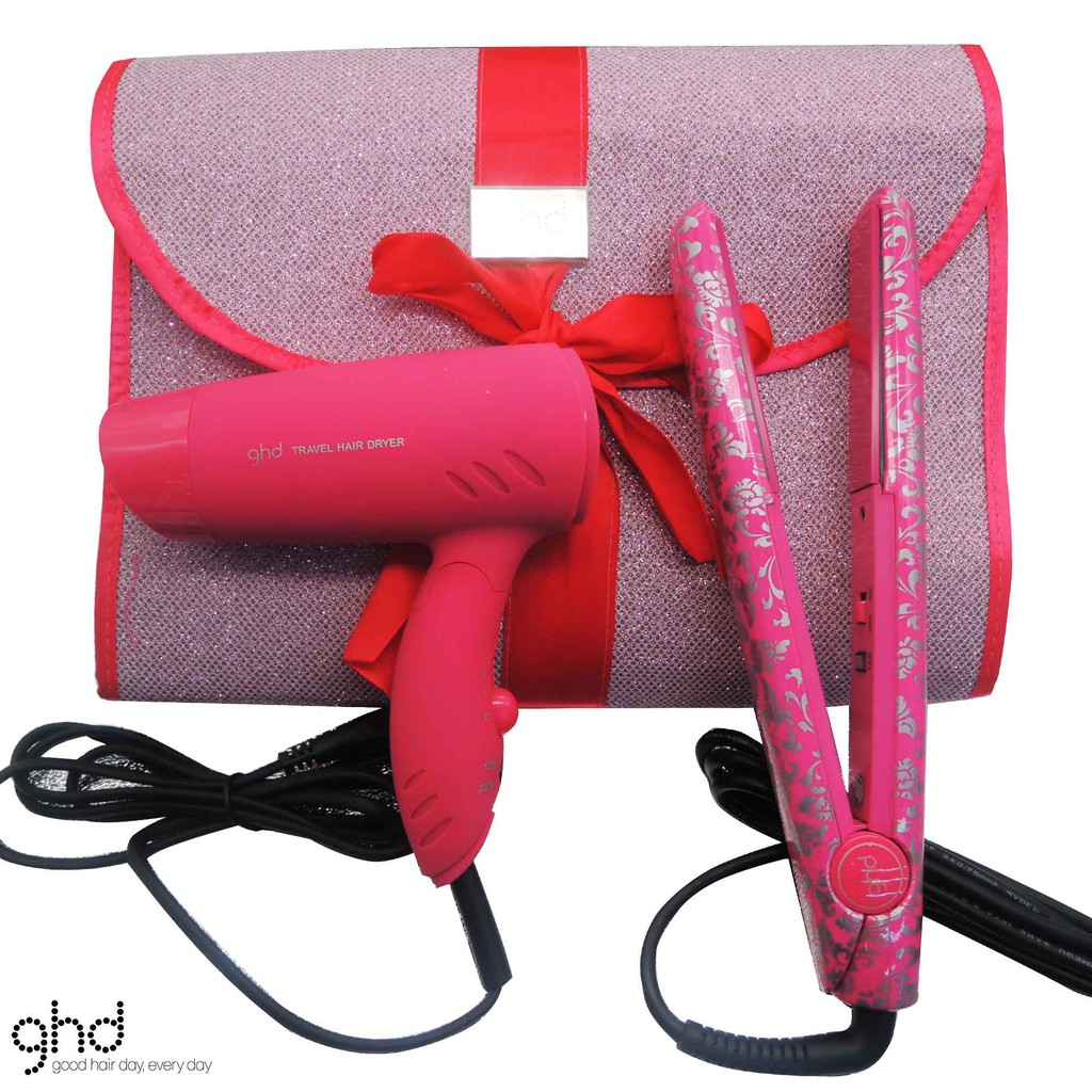 ghd hair straighteners and hairdryer set