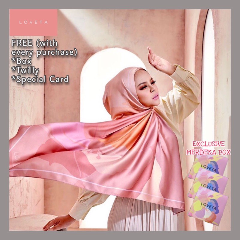 LOVETA Tudung Bawal Satin Printed Merdeka Edition by Siti ...