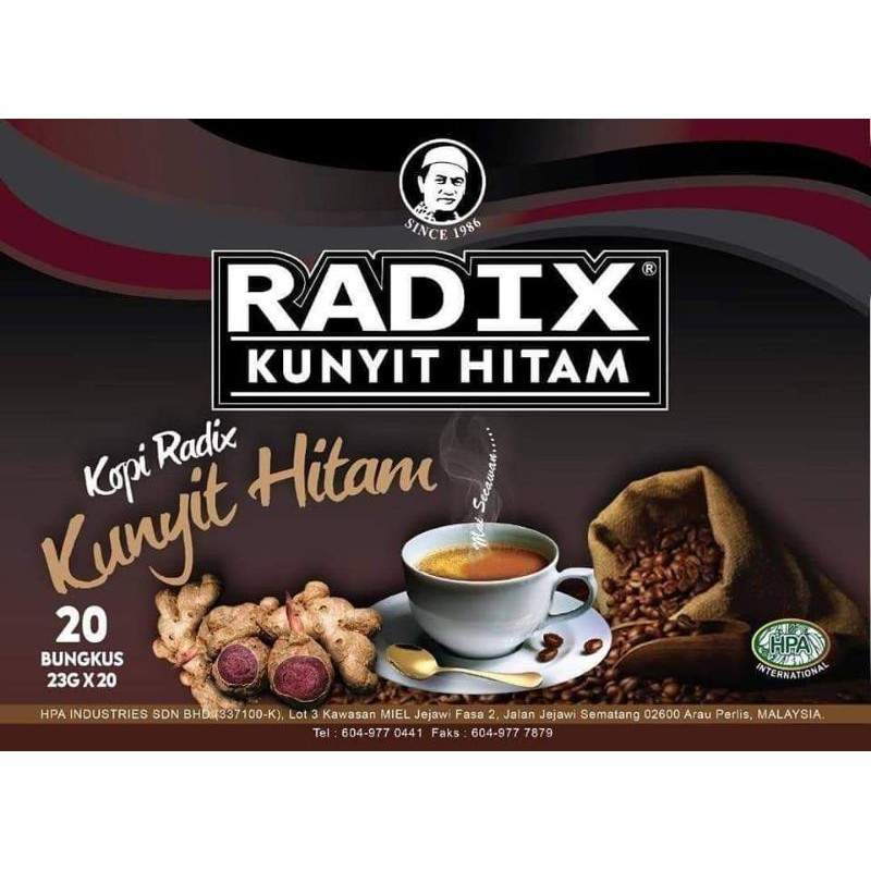 Kopi Radix Kunyit Hitam New Terlaris Black Tumeric Hpa Malaysia