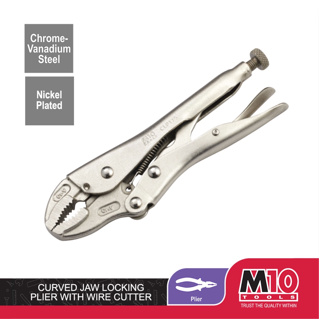M10 Curved Jaw Locking Plier With Wire Cutter ( 5" / 7" / 10