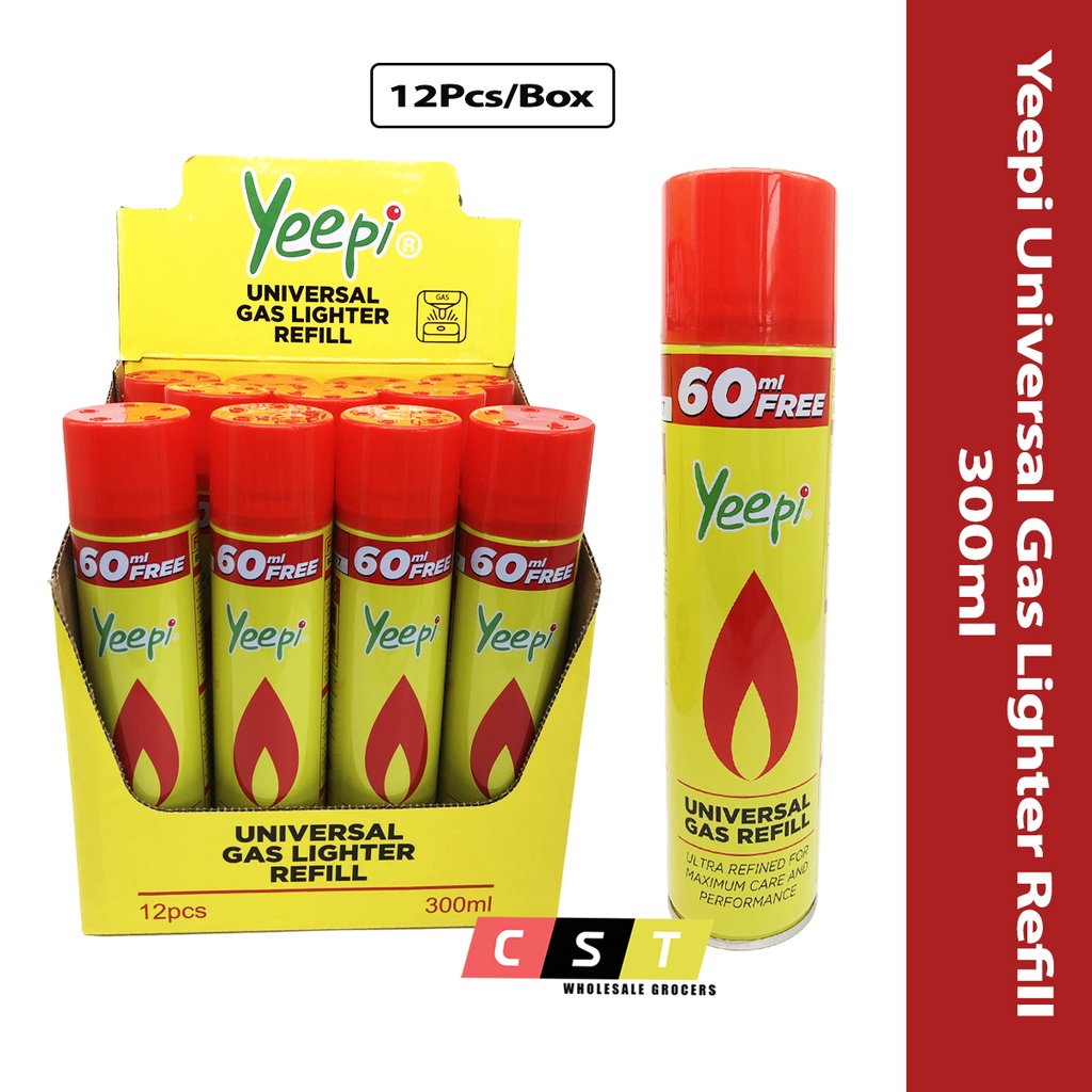 Yeepi Universal Gas Lighter Refill (300ml Free 60ml) [12 Pcs/Box