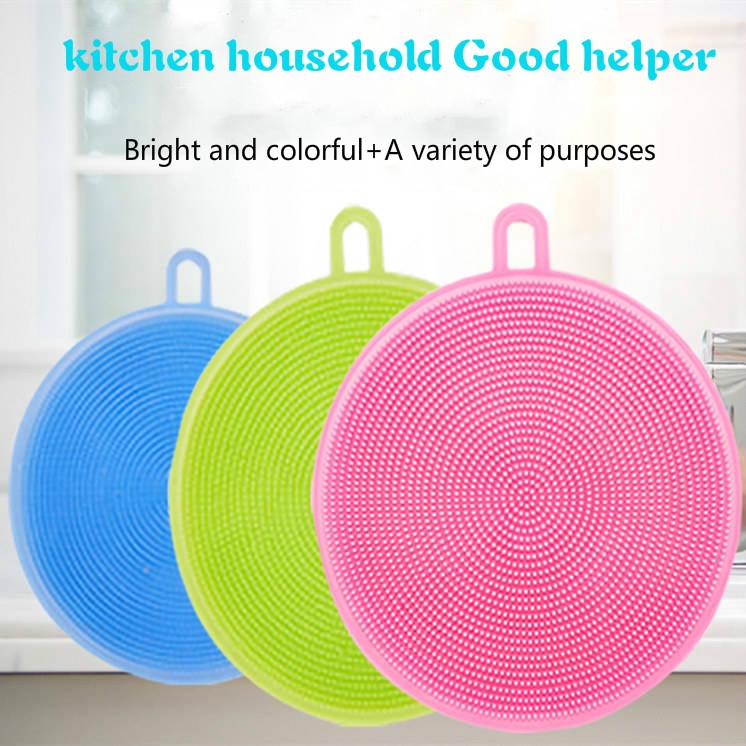 Silicone Sponges for Dishes Sponge Dish Scrubber Washing Kitchen Gadgets Brush Accessories Kitchen Reusable Sponge Double Sided Cleaning Sponges 3 Pack 