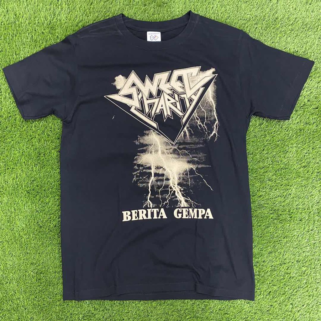 Sweet Charity Berita Gempa Rock Band Shirts Rockers T-Shirt # Sil Khannaz ButterFingers Cromok Wings Baju Raya Oversized