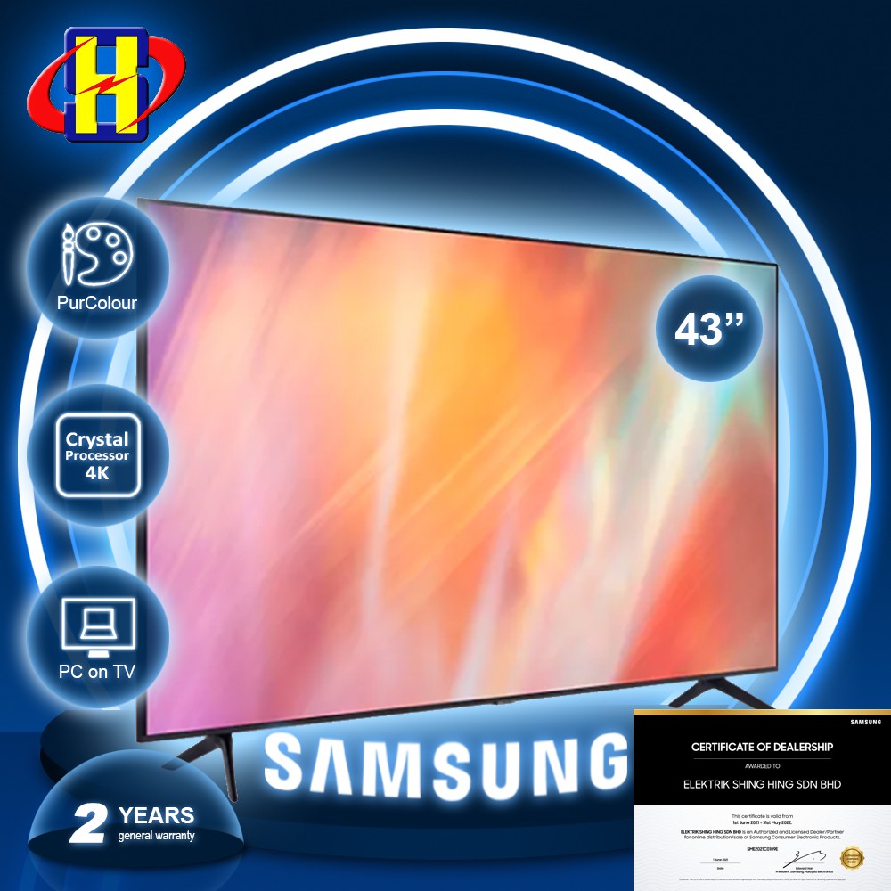 Samsung 4k Uhd Smart Tv 43 Inch Au7000 Series Ua43au7000kxxm Shopee Malaysia