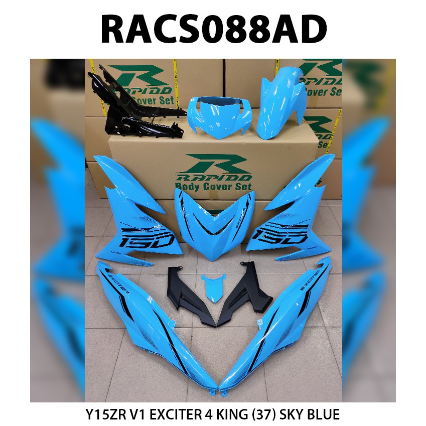 Rapido Yamaha Y Zr V V Exciter King Cover Set Sky Blue Sticker Tanam Shopee