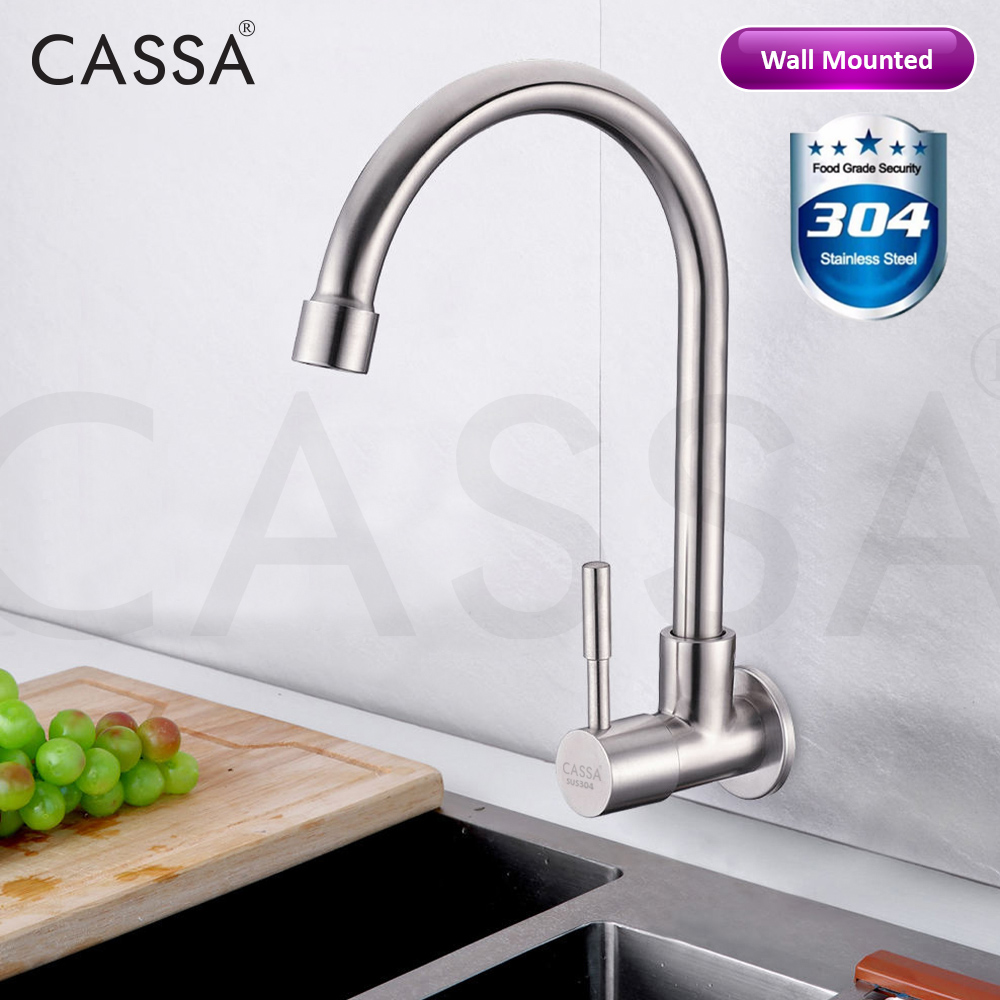 Cassa Stainless Steel SUS 304 Kitchen Faucet Wall Deck Sink Tap