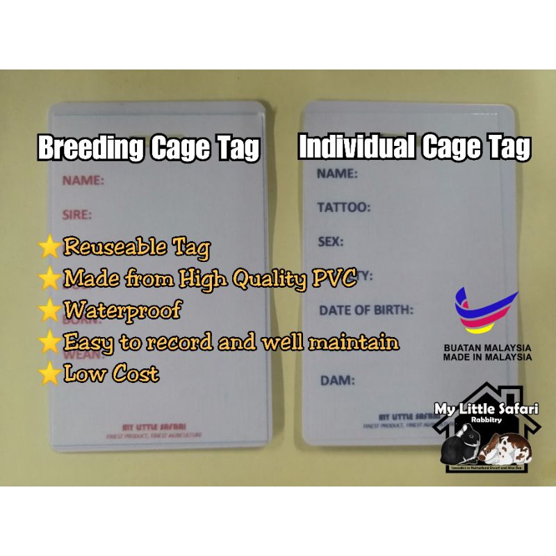 Rabbit & Cavy Individual Cage Tag (Reusable) Shopee Malaysia