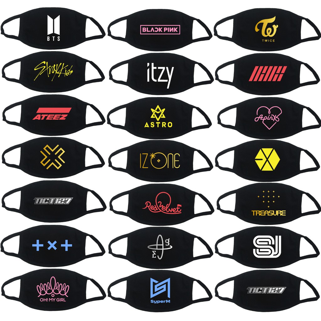 Mouth Mask Fashion Kpop Logo Men Women Black Face Mask Adult Local Ready Stock Shopee Malaysia