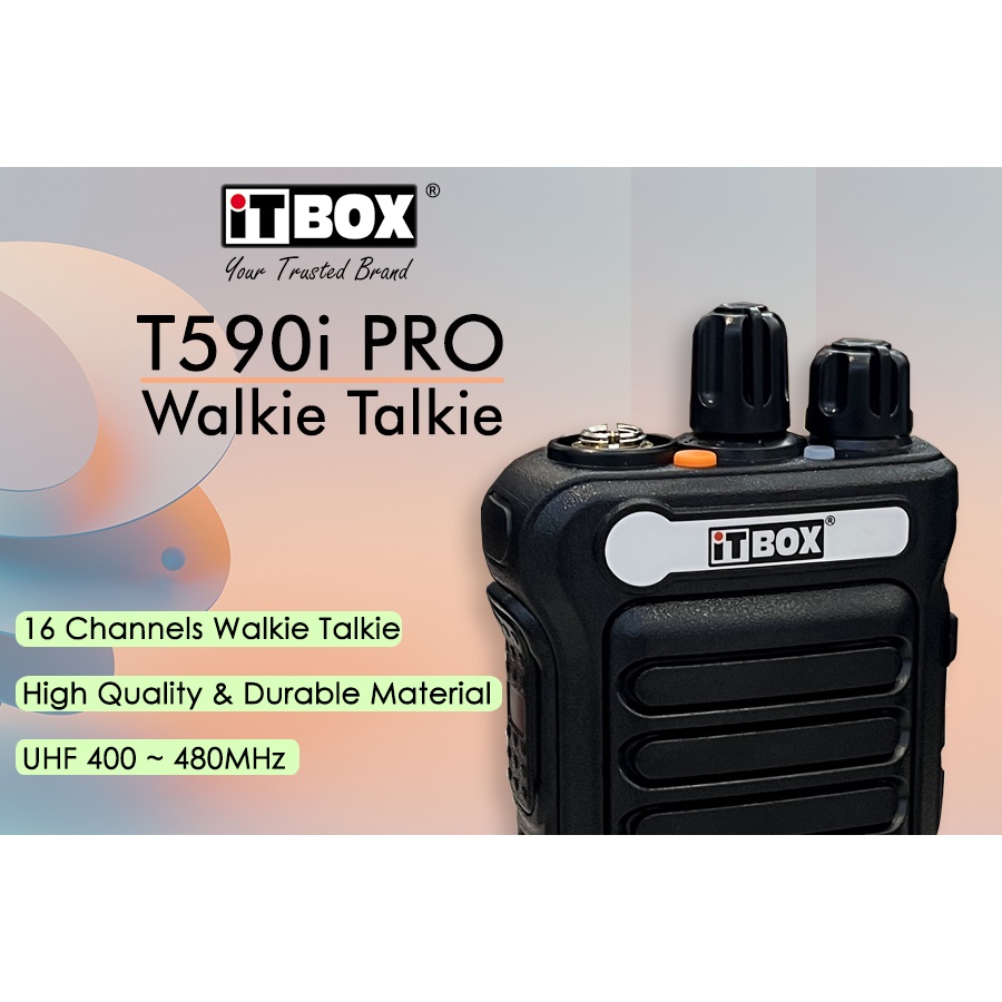 iTBOX T590i Pro Walkie Talkie UHF Radio Portable 400-480MHz Professional FM Transceiver