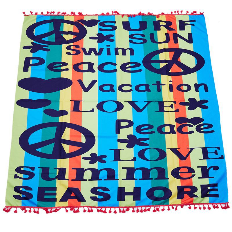 Microfiber Letter Graffiti 7 Color Beach Body Yoga Mat Wall