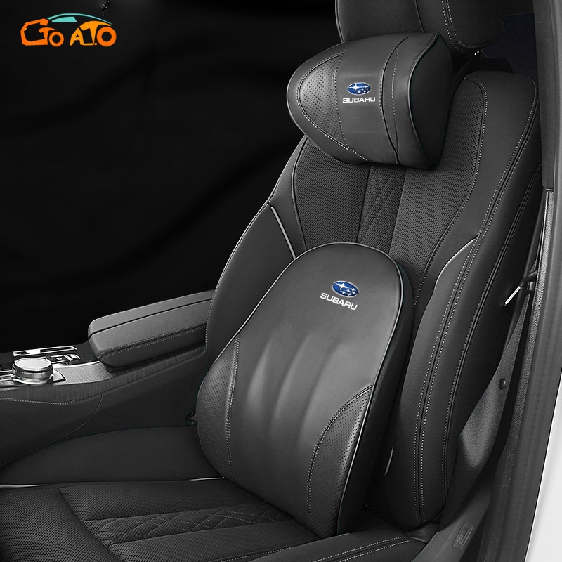 GTIOATO Car Headrest Pillow Leather Neck Pillow Car Lumbar Back Support   E7687552f304ab168c703cf49f7c111e