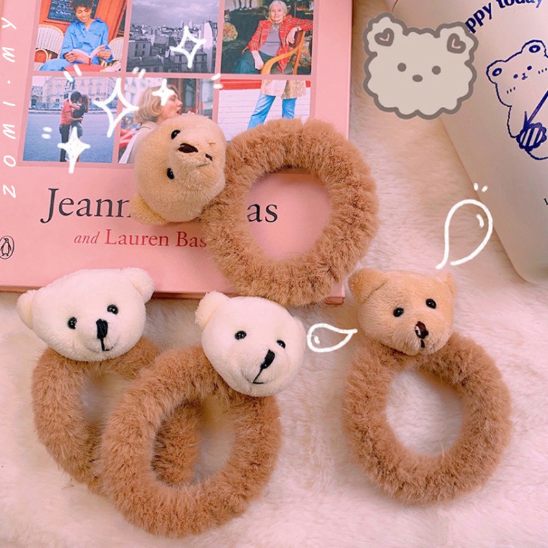 ZOMI] Cute Teddy Bear Shape Korean Style Hair Lanyard Hair Tie For Women |  Shopee Malaysia