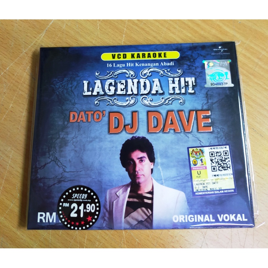 Dato' DJ Dave Lagenda Hit VCD Karaoke Original Vokal 16 Lagu Hit