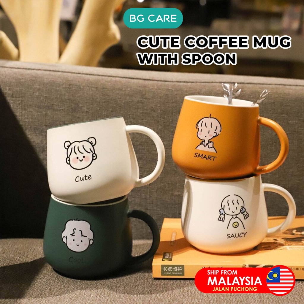 Coffee Cup And Saucer Ceramic Mug With Spoon And Lid Coffee Cups Cool,cute,cup  With 3d Animal,dog/cat/panda/rabbit Mug,tea,water Cup Gifts Coffee Mug(
