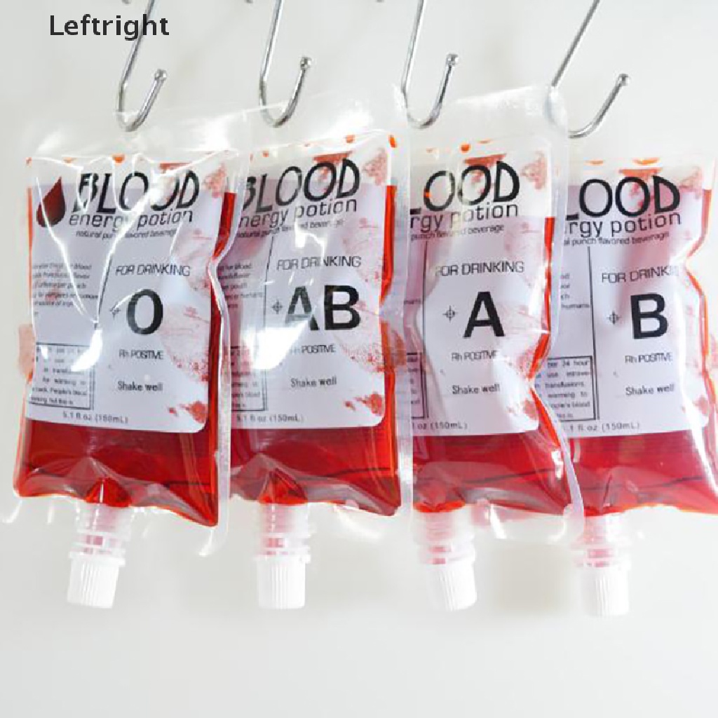 Leftright 10x Halloween Cosplay Drink Bags Blood Pouch Props Zombie Beverage Drink Bags MY