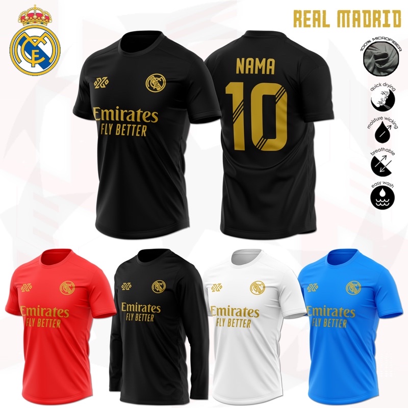 JERSEY REAL MADRID VERSION 21 22 [FREE CUSTOM NAME AND NO] JERSI CLUB
