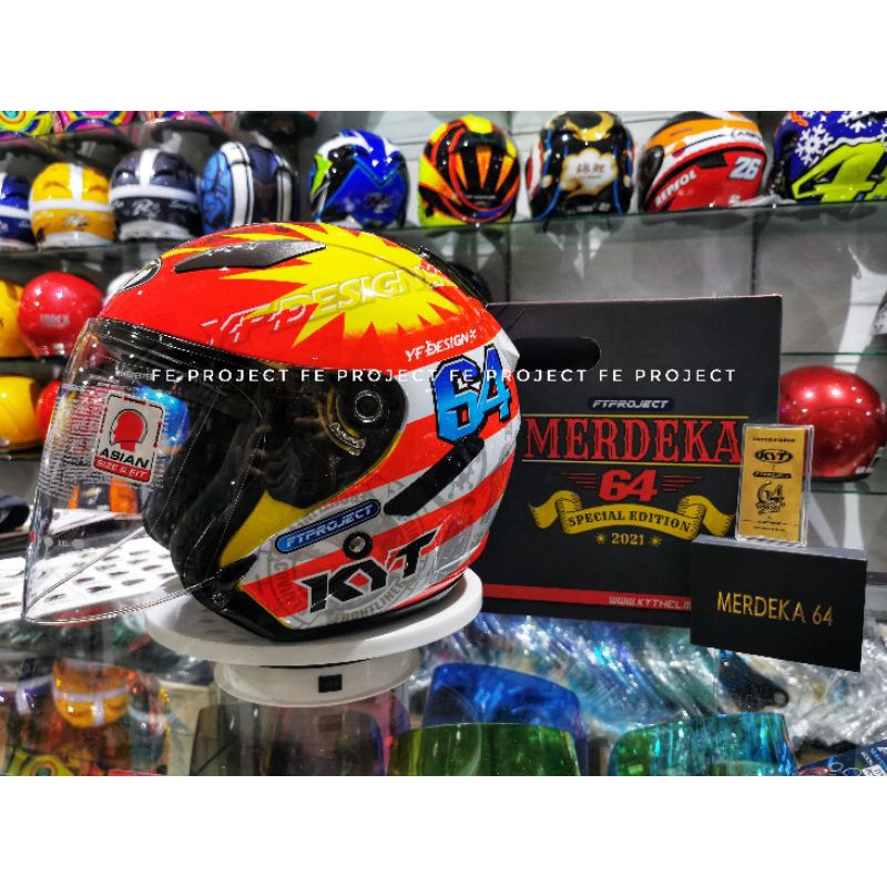 HELMET KYT HELLCAT SPECIAL EDITION 64 2021 MERDEKA Shopee Malaysia