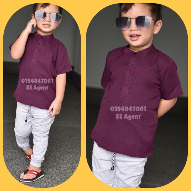 Ready Stock Kurta Sedondon Raya Ayah Anak Kurta Lengan Pendek Casual Baju Raya Budak Boys Salman Shopee Malaysia