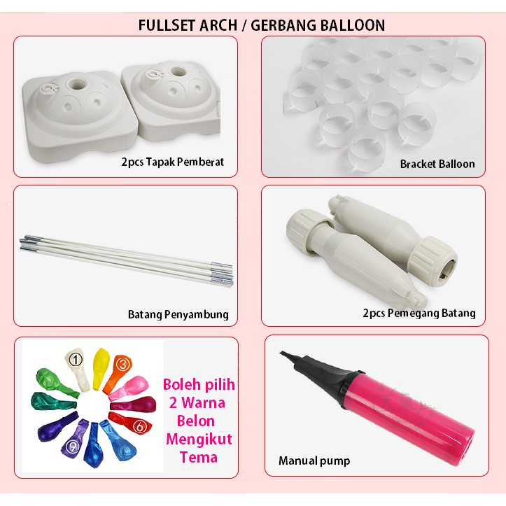 Balloon Arch Full Set Gerbang Belon Diy Party Decoration Shopee Malaysia