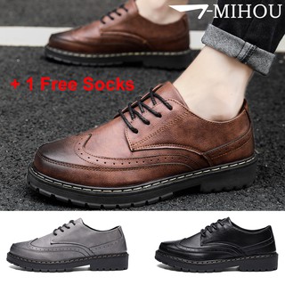 Best Quality Men bullock Leather Boots Oxford Shoes Kasut Lelaki