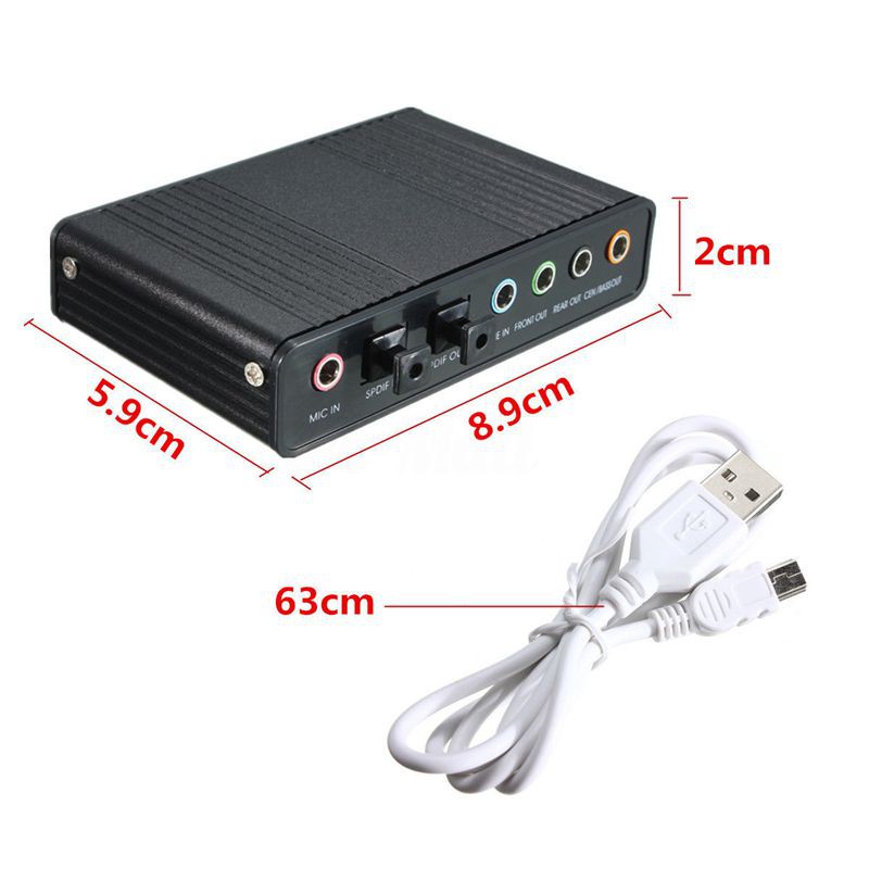 DA300 USB Sound Adapter Virtual 7.1 Channel for 2 Analog Computer Headsets to PC