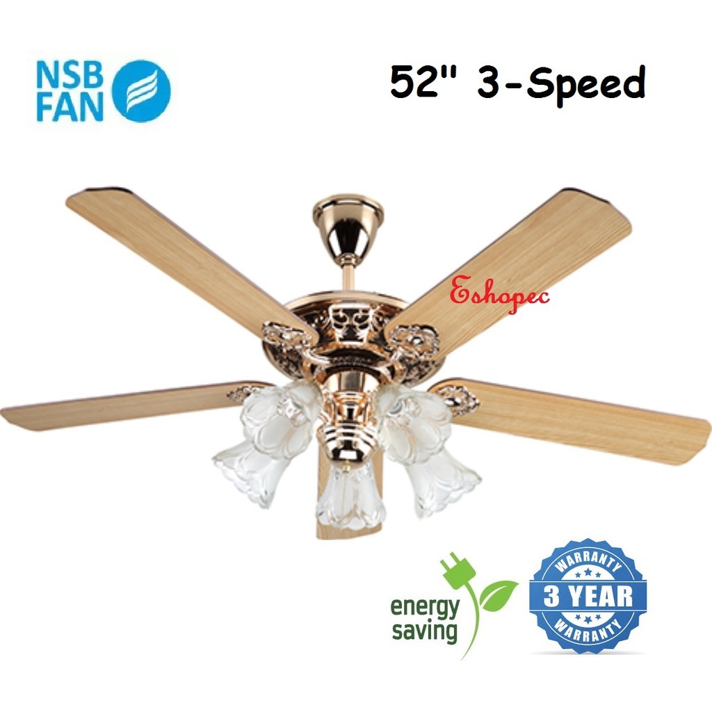 Nsb Mega 5 5blades Ceiling Fan 52 Gd Shopee Malaysia