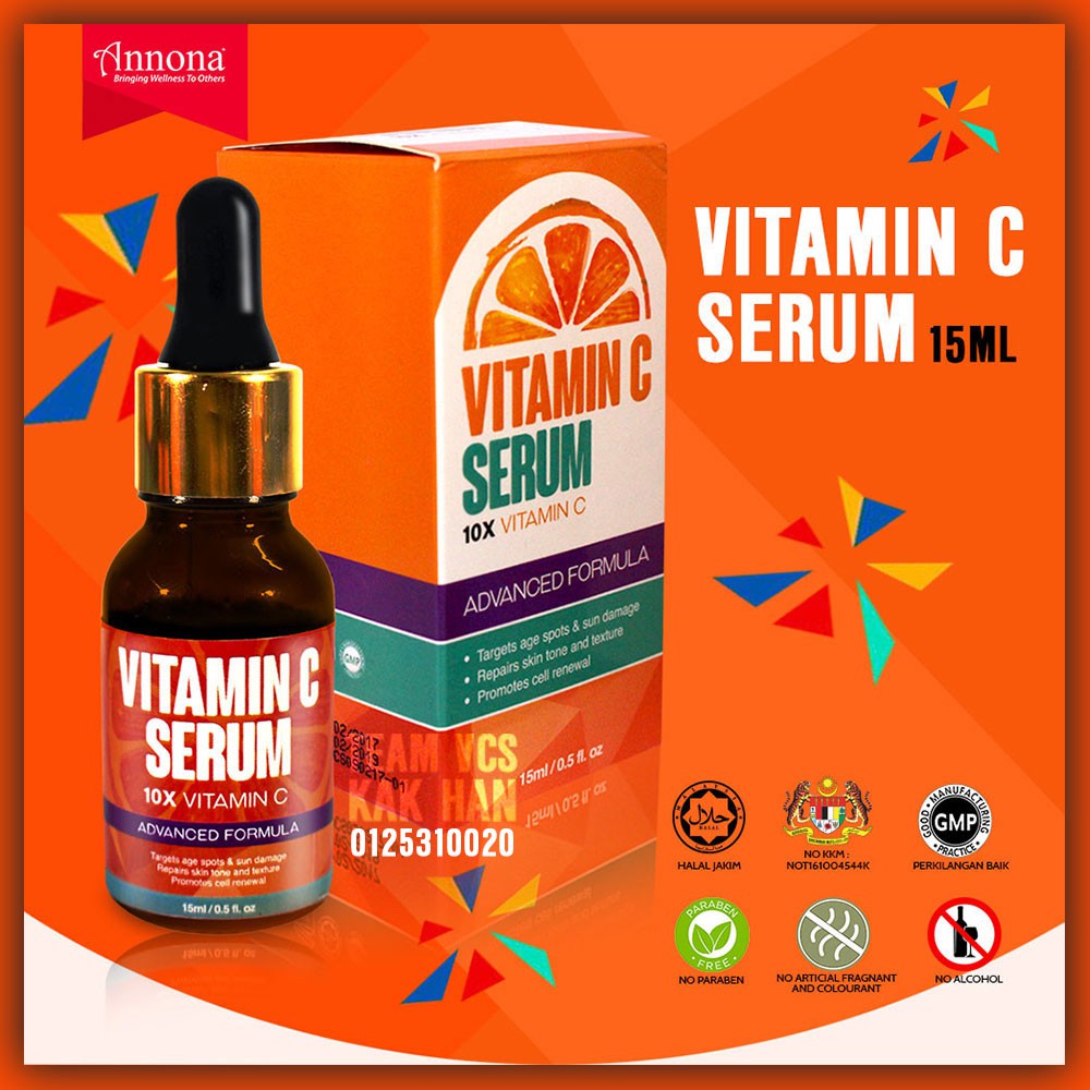 Serum 15ml Vitamin C Serum By Annona Jeragat Acne Skin Care Face Beauty Whitening Tona Shopee 3224