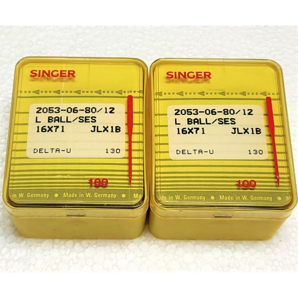 SINGER 2053 14U 14U12 Jarum Mesin Jahit Tepi Needle Size 12 Ball Delta 20530680/12 (IP20