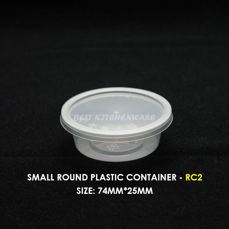 Rc 2 Oz Disposable Plastic Small Round Container Food Container Bekas Makanan With Lid 50 Sets 100 Sets Shopee Malaysia