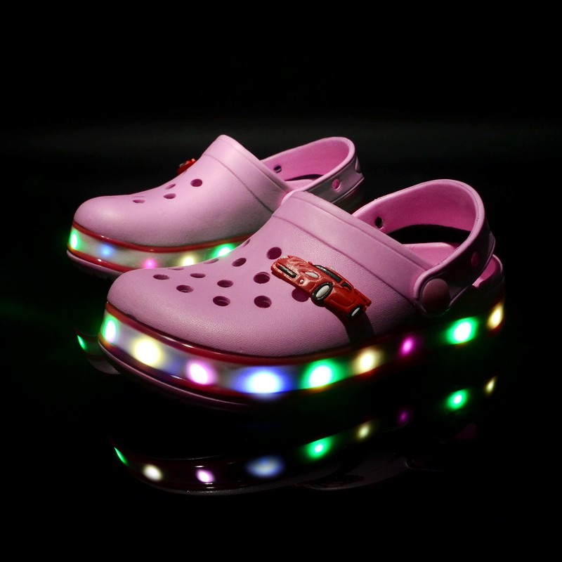 Summer Children LED Luminous Shoes Fluorescent Crocs Shoes | Shopee Malaysia