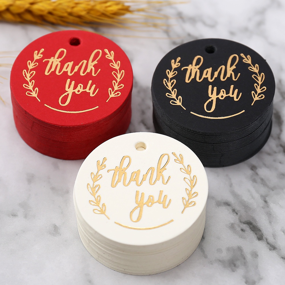 Thank You Gilding Tag (50pcs) thankyou Card Label 2022 Cross-Border New Product Gift Souvenir Listing