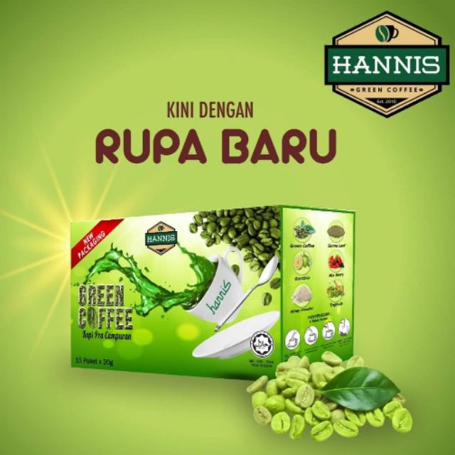 Hannis Green Coffee 100% Original Kopi Hijau Hannis 15's ...