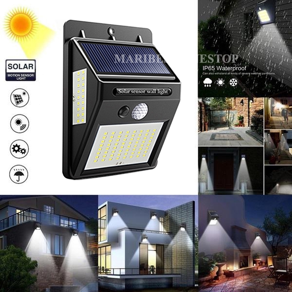FREE POS 🌹[Local Seller] 100 Led Waterproof PIR Solar Sensor Wall Light Motion Sensor Solar Led Light La