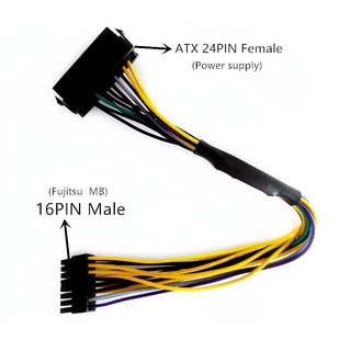 Cáp chuyển đổi atx 24pin sang bo mạch chủ 16 pin mới nhất cáp nguồn 24 chân sang 16 pin 18awg 30cm cho nguồn điện fujitsu