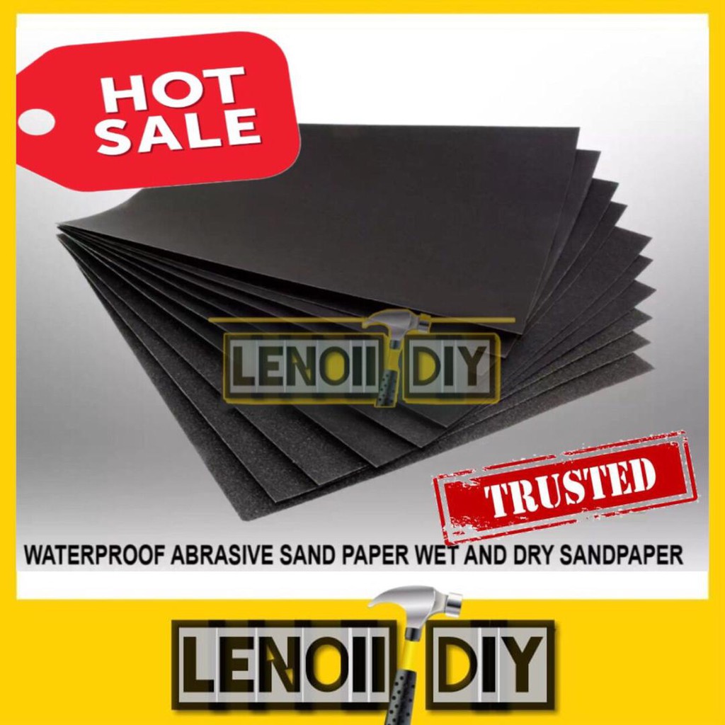 Abrasive Sandpaper Waterproof Sand Paper Kertas Pasir Kasar CP60 CP2000 砂纸 P80 PGMall